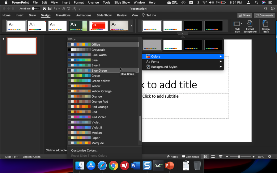 powerpoint theme colors folder for mac